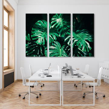 Green Tropical Leaves Canvas Print SKU 10732